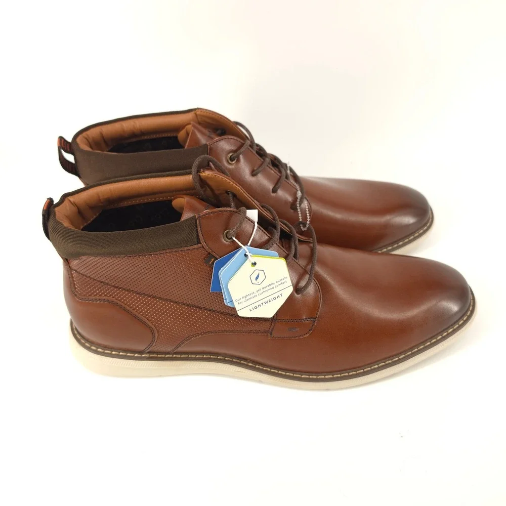 Nunn Bush Mens Chase Chukka‎ Ankle Boots Brown Size 12 Lightweight Comfort NWOB